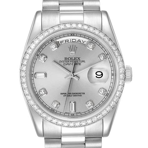 platinum and diamond bezel presidential rolex|presidential Rolex with diamonds price.